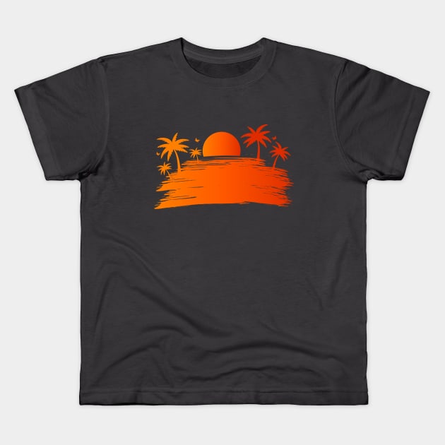 Twilight Summer Beach Corona Covid Kids T-Shirt by WeirdFlex